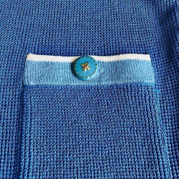 NWOT Vintage St. John Sport Light Blue 4 Pocket Button Up Cardigan - Picture 5 of 16